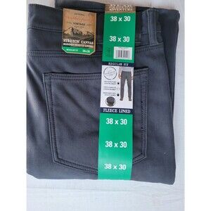 New Weatherproof Vintage Fleece Lined Stretch Regular Fit Pants Blue 38x30